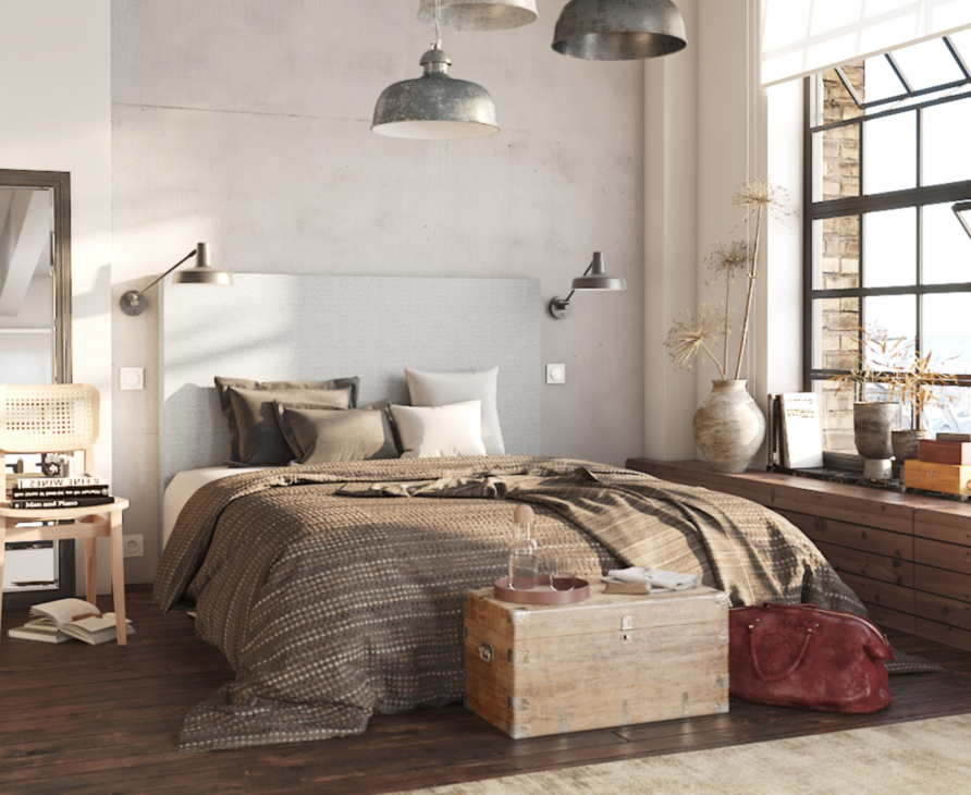 Tête de lit Kahaia Page Ashgrey 120 - H100 cm