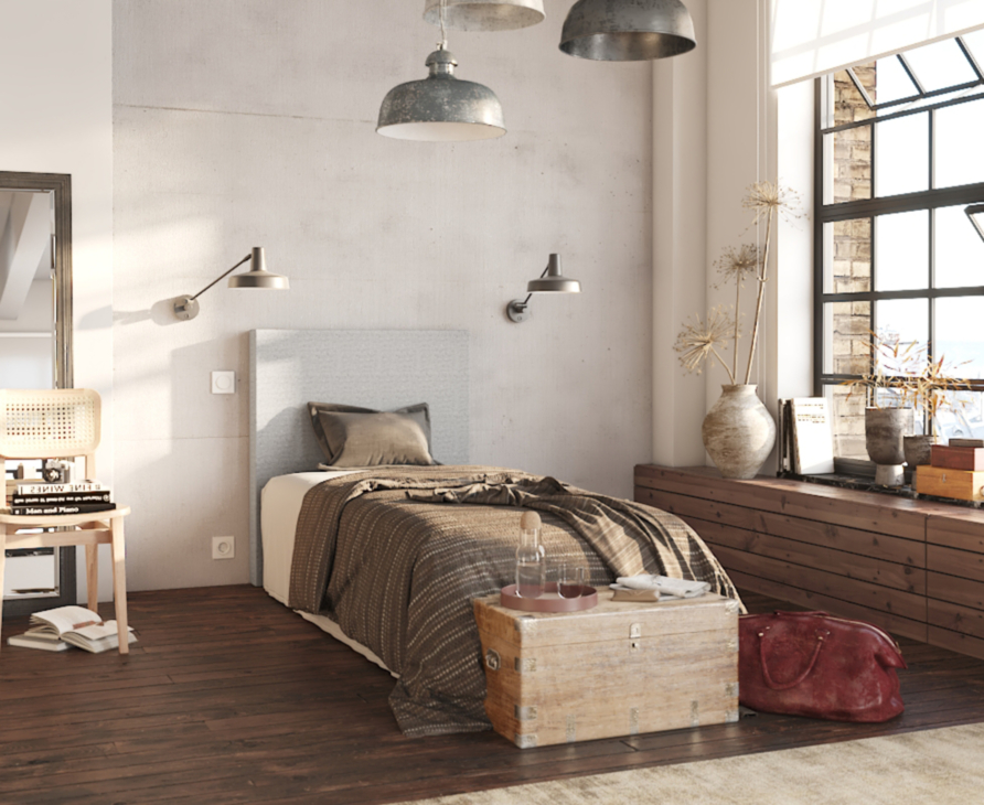 Tête de lit Kahaia Page Ashgrey 90 - H100 cm