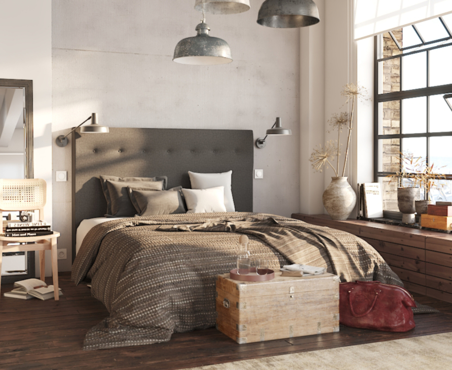 Tête de lit Kalmia Gris 100 - H120 cm