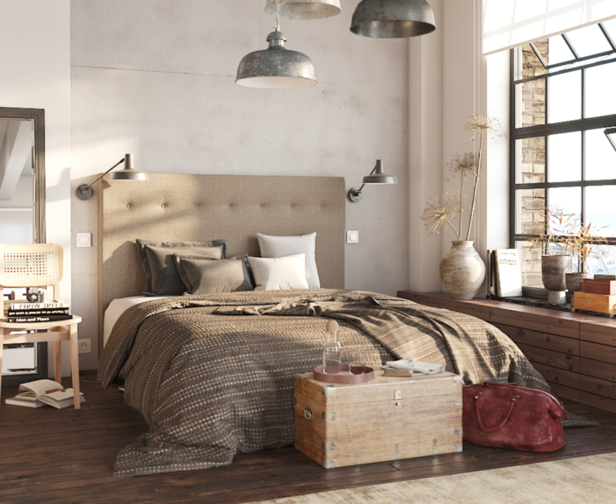 Tête de lit Kalmia Taupe 100 - H120 cm