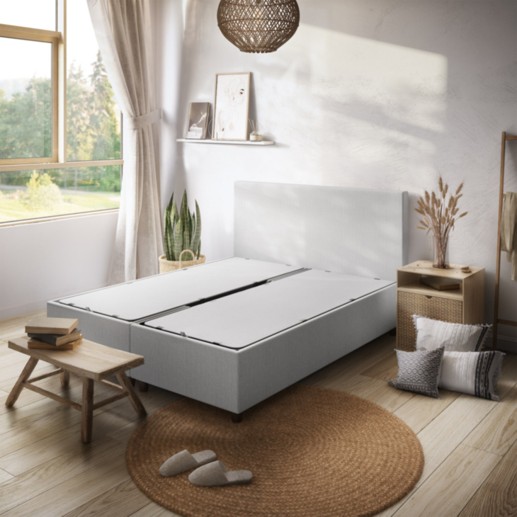 Lit Coffre Alpha Gris clair - 180x200 cm