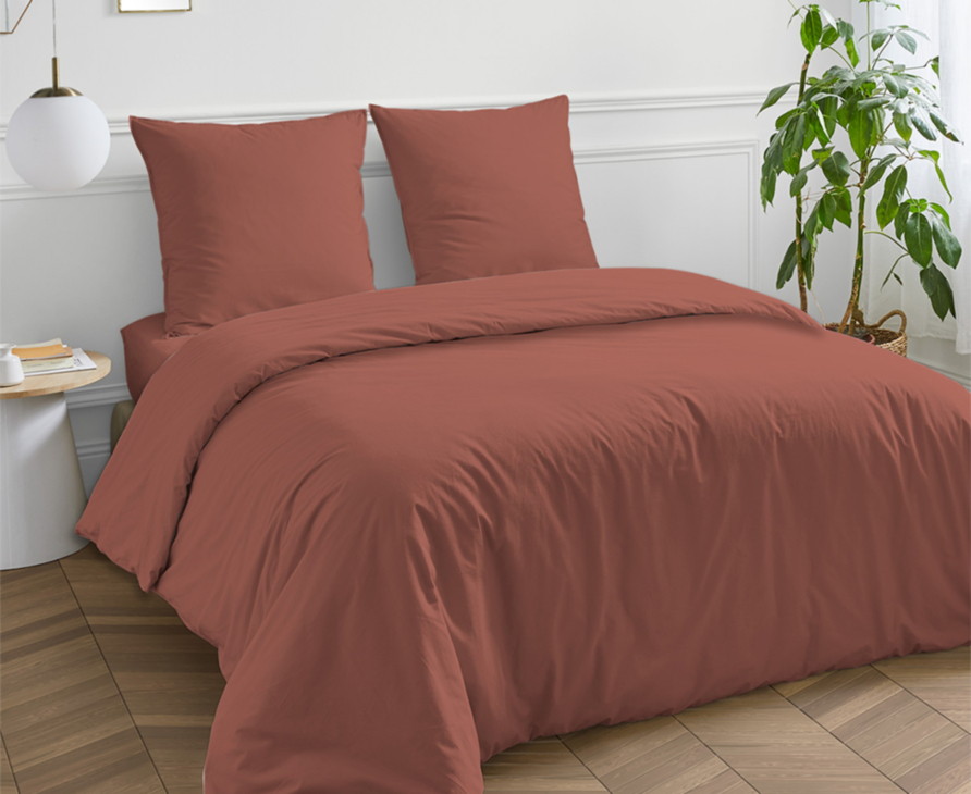 Housse de couette Coton Terracotta - 220x240 cm