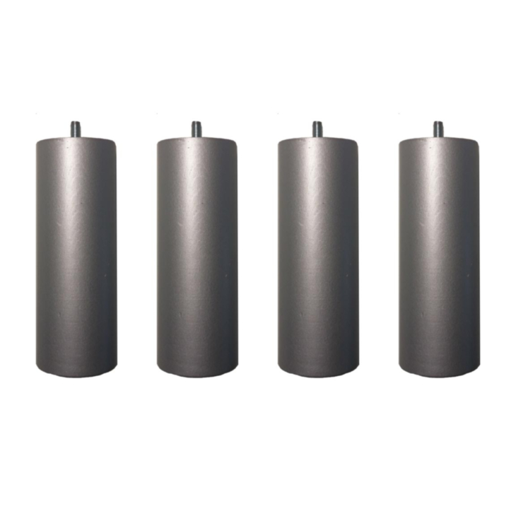 Lot de 4 pieds cylindriques Métal Laqué - H25 cm