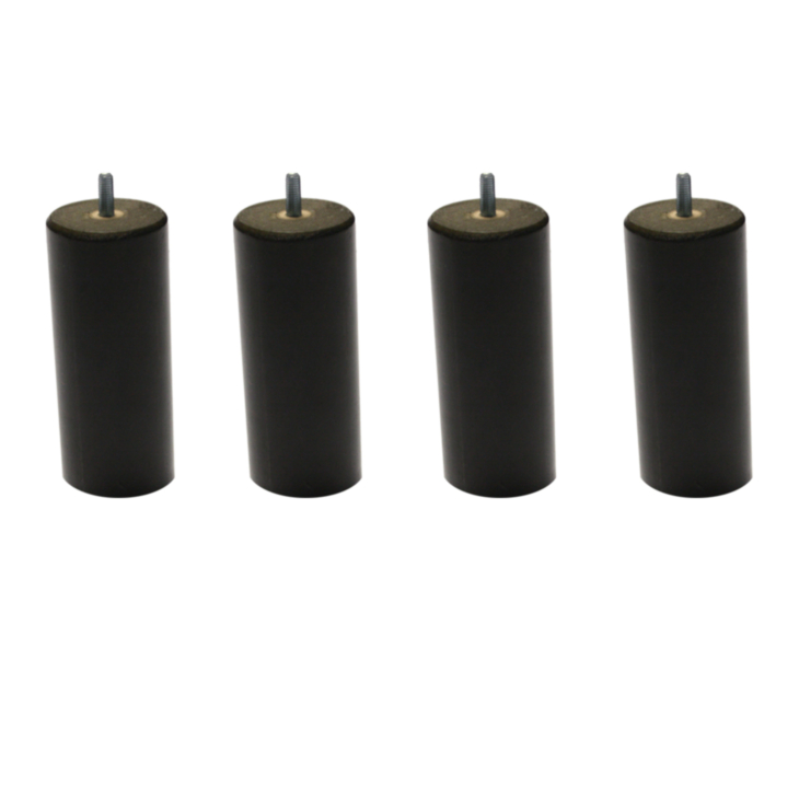 Lot de 4 pieds cylindriques Wengé - H15 cm