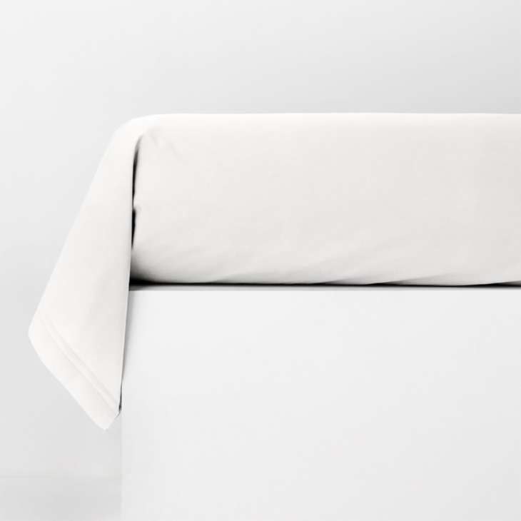 Taie de traversin rond Blanc - 85x160 cm
