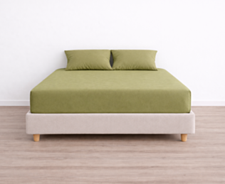 Drap-housse 100% Coton Olive - Bonnet 25 - 140x190 cm