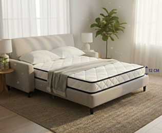 Matelas Essential Oli épaisseur 12 cm – confort ferme mousse haute résilience sur lit double