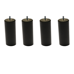 Lot de 4 pieds cylindriques Wengé - H15 cm