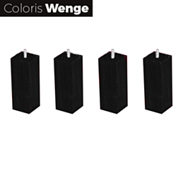 Lot de 4 pieds carrés Wengé - H20 cm