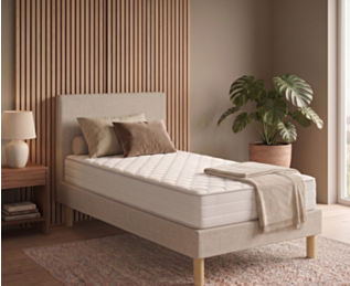 Ensemble literie Leon beige - 90x190 cm 
