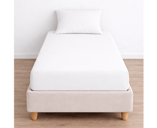 Drap-housse 100% Coton Blanc - Bonnet 25 - 90x190 cm