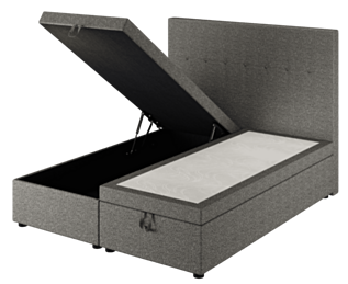 Lit Coffre Cassia Gris - 90x190 cm