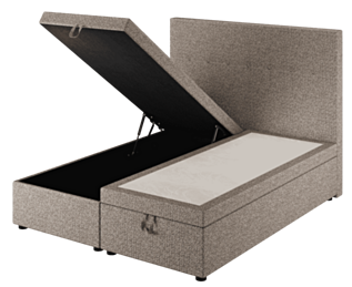 Lit Coffre Cassia Taupe - 140x200 cm