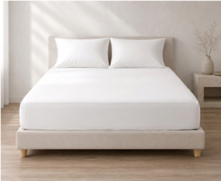 Ambiance drap-housse percale Blanc Bonnet 35 -140X190 cm