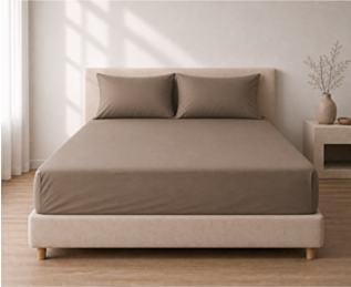 Ambiance drap-housse percale Cashmere bonnet 35 140X190 cm 