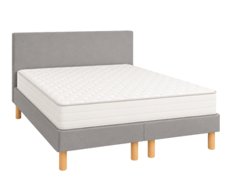 Ensemble literie Leon - gris - (x2) 80x200 cm (160x200 cm) 