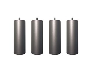 Lot de 4 pieds cylindriques Métal Laqué - H20 cm
