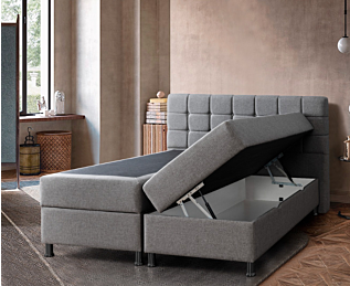 Lit Coffre Omega Gris - 180x200 cm