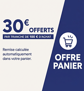 30 € offerts tous les 100 € d'achat